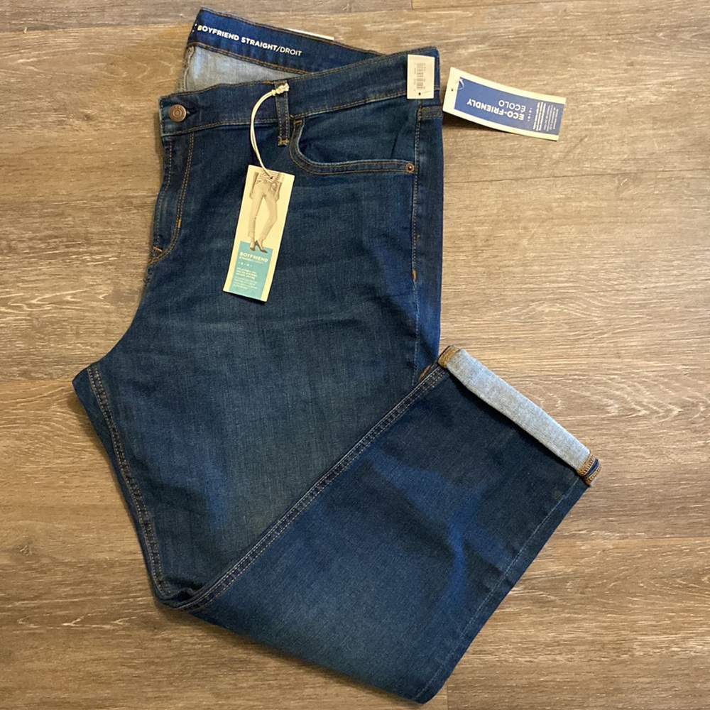 Old Navy Dark Wash Boyfriend Straight Cuffed Jeans Size 18 NWT